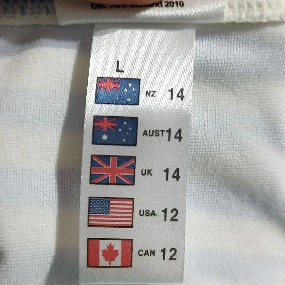 Piha Blue and White Stripe 2 Piece Swim Wear Size L (12)